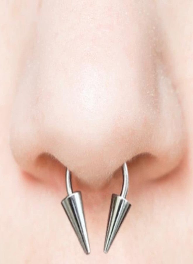 SERYNOW Long Spike Nose Septum Rings Surgical Steel Horseshoe Hoop Septum Rings Lip Labret Ring Tragus Ear Daith Piercing Rings - Image 3